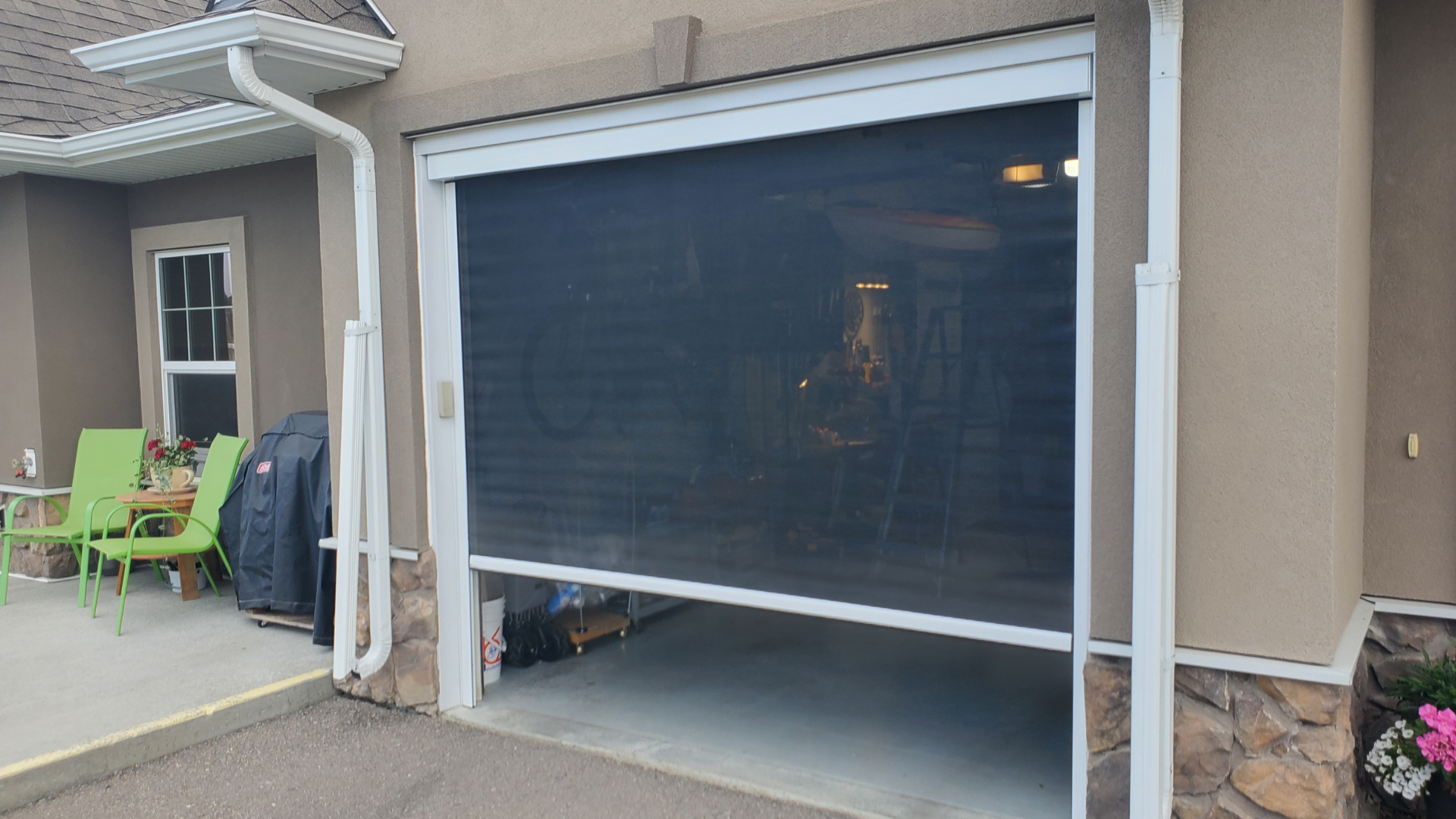 Garage With Screen Door in  Use - Are Garage Door Screens Worth It?